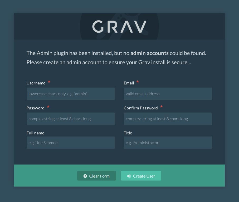 تسجيل حساب المدير في برنامج GRAV