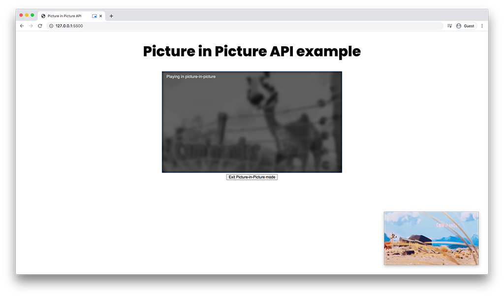 Picture in Picture API