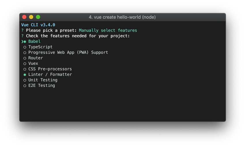 Vue CLI features
